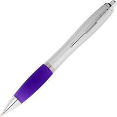 Kugelschreiber silber mit farbigen Griff