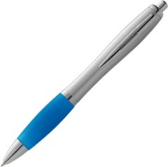 Kugelschreiber silber mit farbigen Griff
