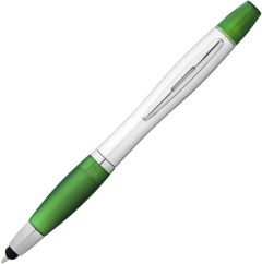 Stylus-Kugelschreiber mit Marker und farbigen Griff