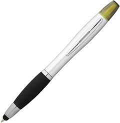 Stylus-Kugelschreiber mit Marker und farbigen Griff