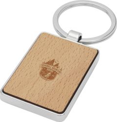 Rechteckiger Schlüsselanhänger aus Buchenholz
