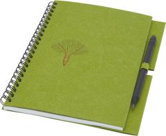 Eco Notizbuch mit Spiralbindung und Stift - klein