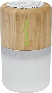 Bluetooth® Lautsprecher aus Bambus mit Licht