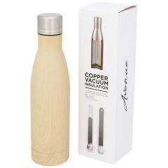 Isolierflasche Holz-Kupfer als Werbeartikel