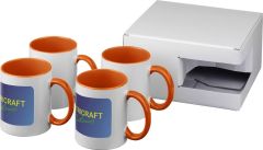Geschenkset Ceramic mit 4 Bechern und Sublimationsdruck