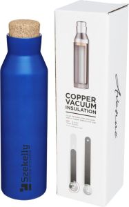 Vakuumisolierte Kupferflasche mit Kork als Werbeartikel