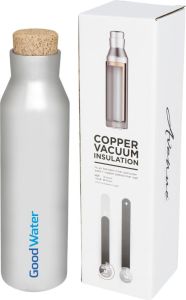 Vakuumisolierte Kupferflasche mit Kork als Werbeartikel