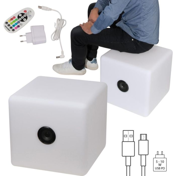 XXL Bluetooth Lautsprecher mit wechselnder LED-Beleuchtung, 2.200 mAh