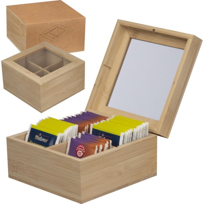 Teebox aus Bambus für 40 Teebeutel