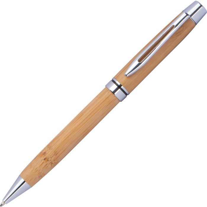 Kugelschreiber aus Holz mit Applikationen aus Metall