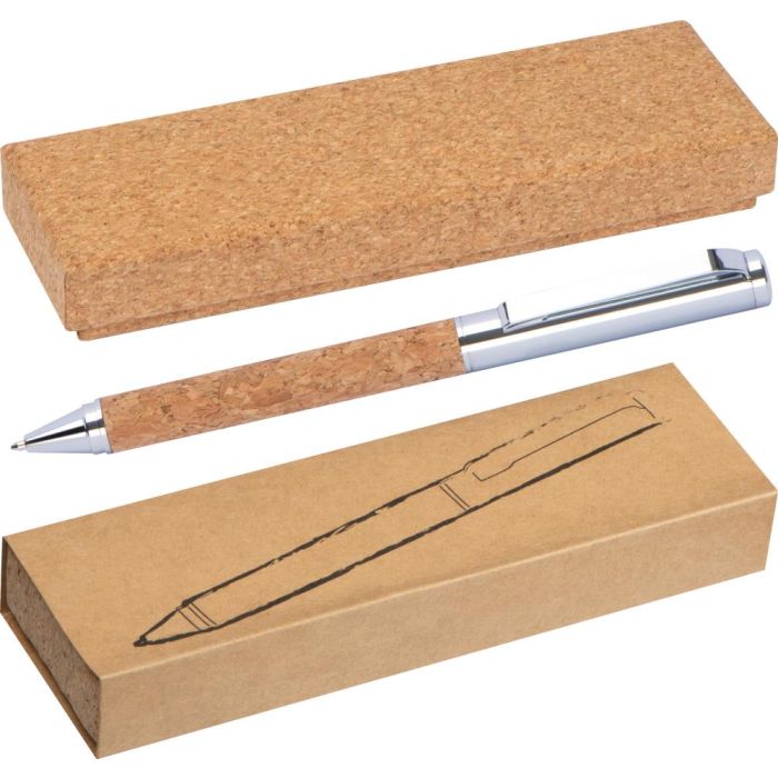 Kugelschreiber aus Metall und Kork