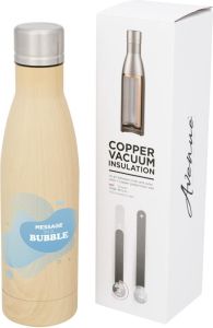 Vasa Kupfer-Vakuum Isolierflasche in Holzoptik, 500 ml