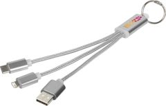 Metal 3in1 Ladekabel mit Schlüsselanhänger