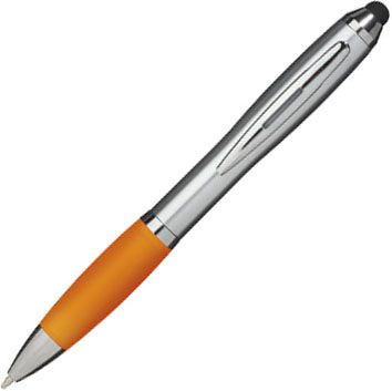 Stylus-Kugelschreiber mit farbigem Griff als Werbeartikel