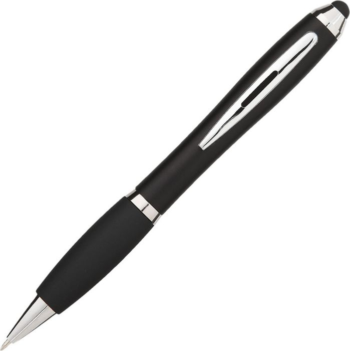 Stylus Kugelschreiber mit schwarzem Griff als Werbeartikel
