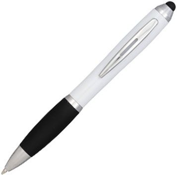 Stylus Kugelschreiber mit schwarzem Griff als Werbeartikel
