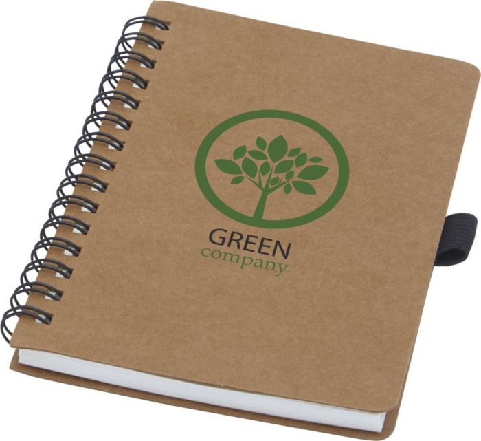 A5 Notizbuch aus recyceltem Karton mit Steinpapier als Werbeartikel