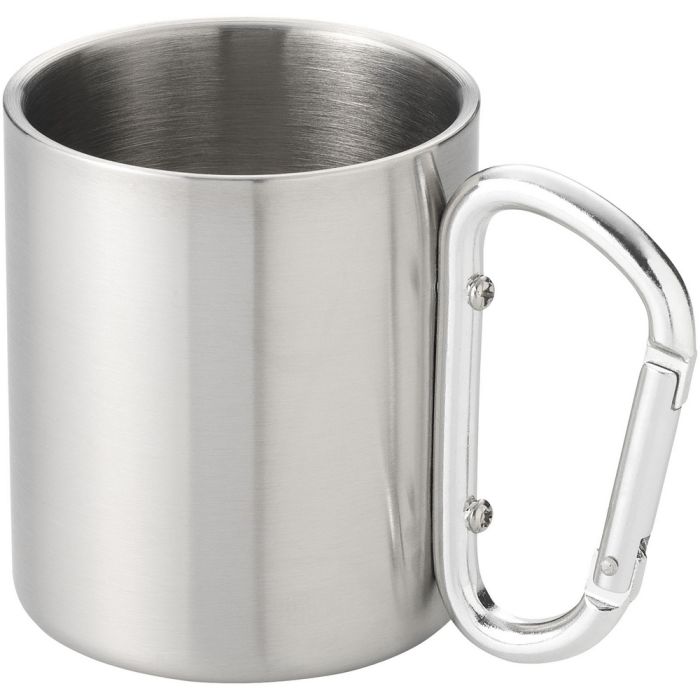 Isolierbecher mit Karabinergriff 200 ml als Werbeartikel