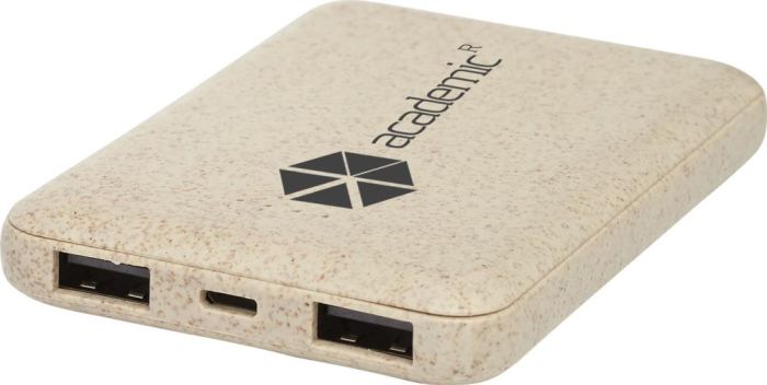 Powerbank aus Weizenstroh als Werbeartikel