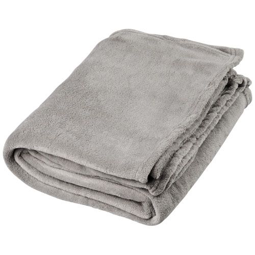 Plaid-Decke aus extraweichem Coral-Fleece als Werbeartikel
